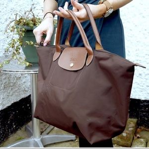 Longchamp Le Pliage Large Chocolate Brown Tote 👜